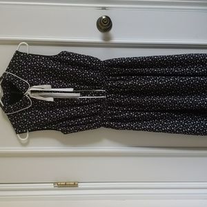 Sleeveless Floral Button Down Bow Tie Dress